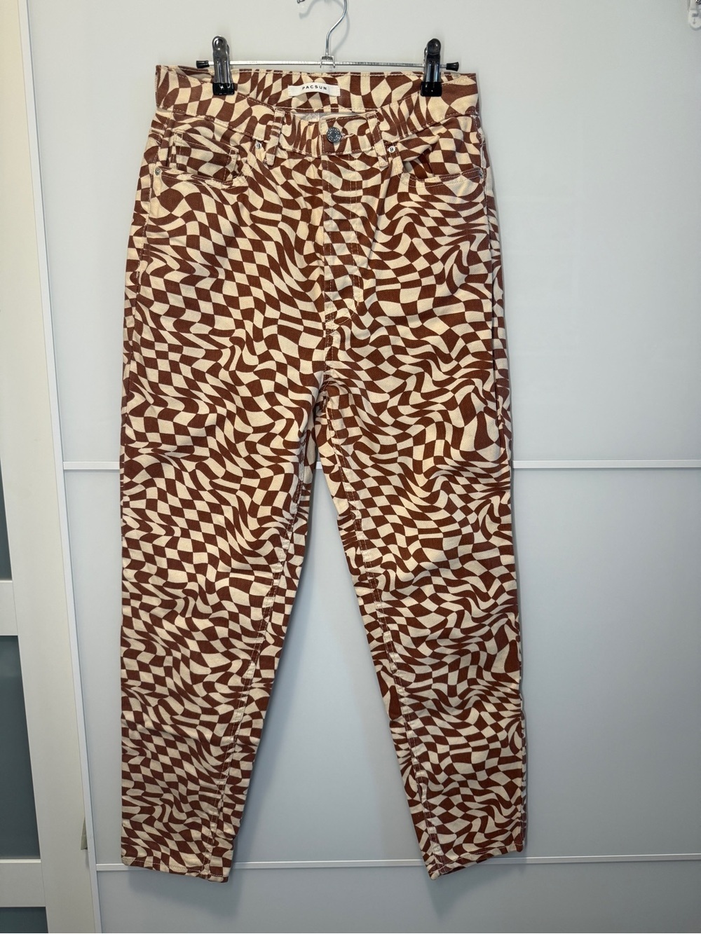 PacSun Optical Check High Rise Slim Pants